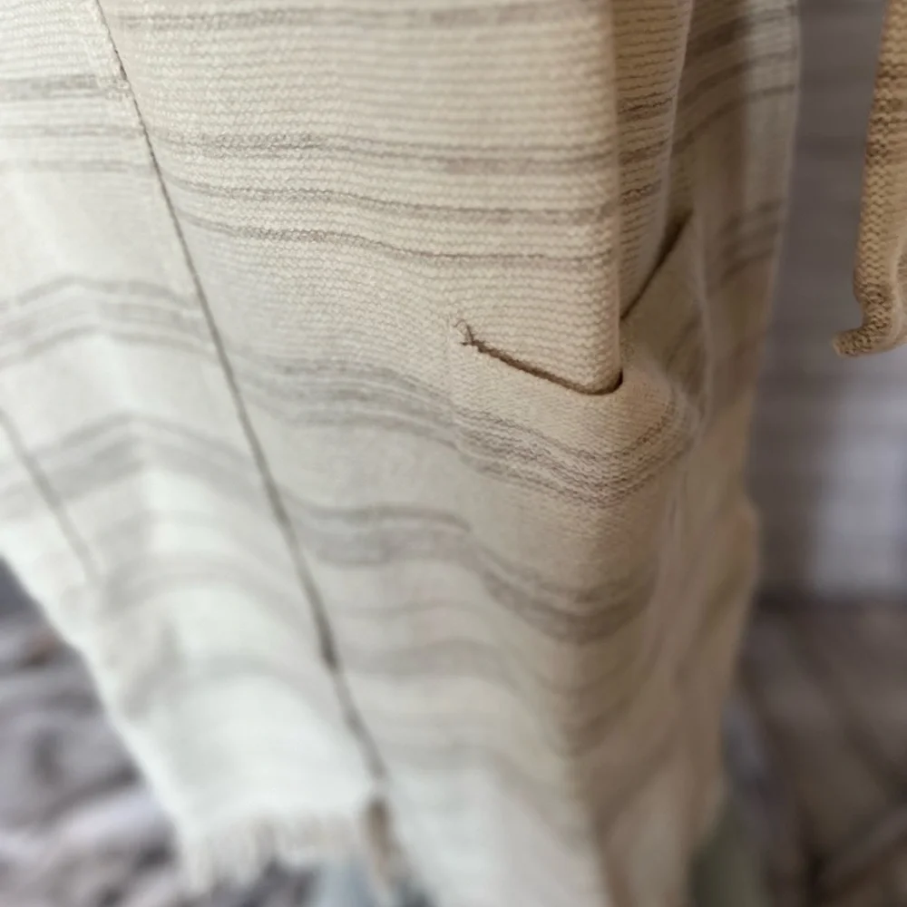 Pure Jill Textured-Stripes Fringed-Hem Cardi